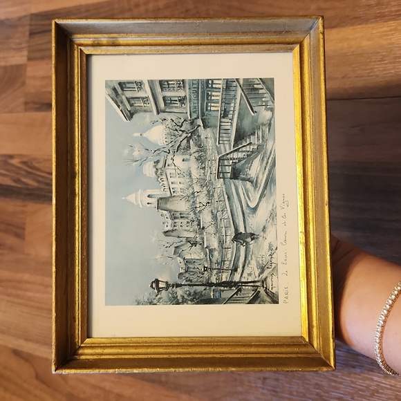 Vintage Framed Print Paris Le Sacré Coeur Et Les Vignes by Maurice Legendre - Picture 4 of 11